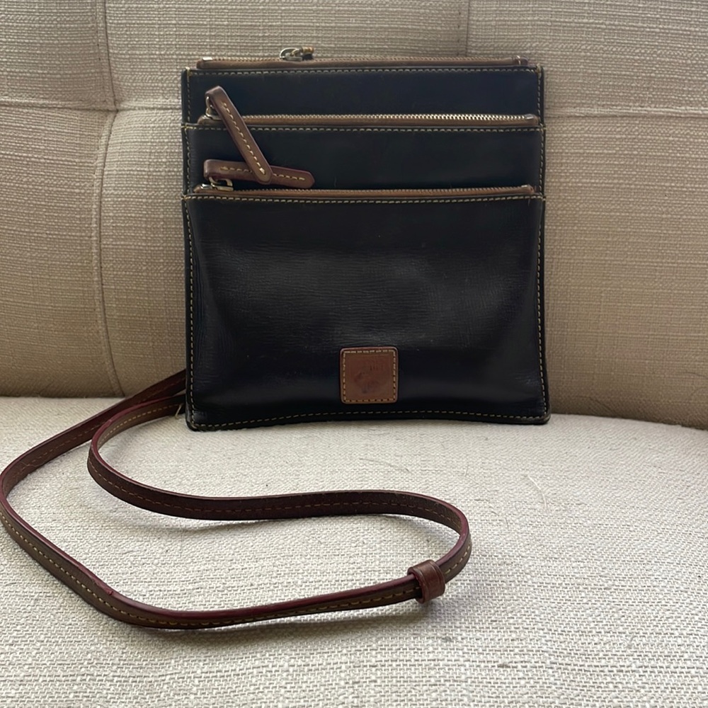 Two toned brown Dooney & Bourke crossbody, gently used